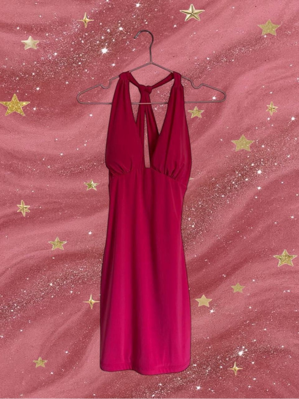 Pink Halter Neck Cocktail Dress